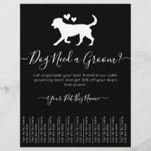 Minimalistischer Trendy Black and White Dog Groomi