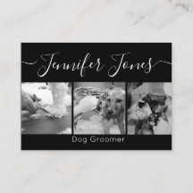 Minimalistischer Trendy Black and White Dog Groomi