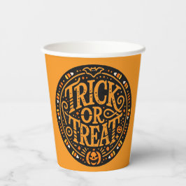 Minimalistischer Trick oder Treat Halloween Pappbecher