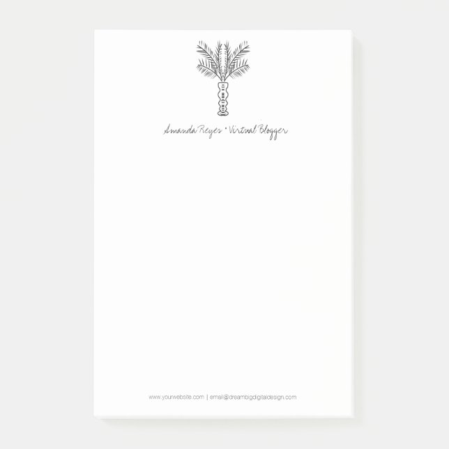 Minimalistischer Tropenpalmenbaum Post-it Klebezettel (Vorderseite)