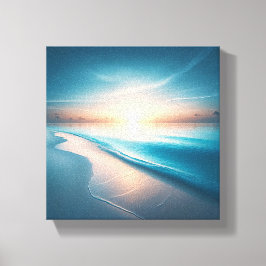 Minimalistischer tropischer Sonnenuntergang über r Leinwanddruck
