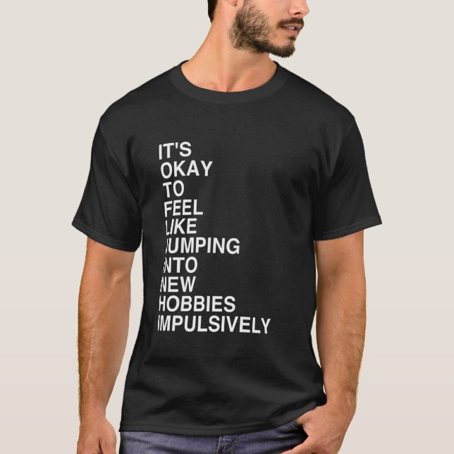 Minimalistischer Typografie-Design Über Hobby-Expl T-Shirt (Vorderseite)
