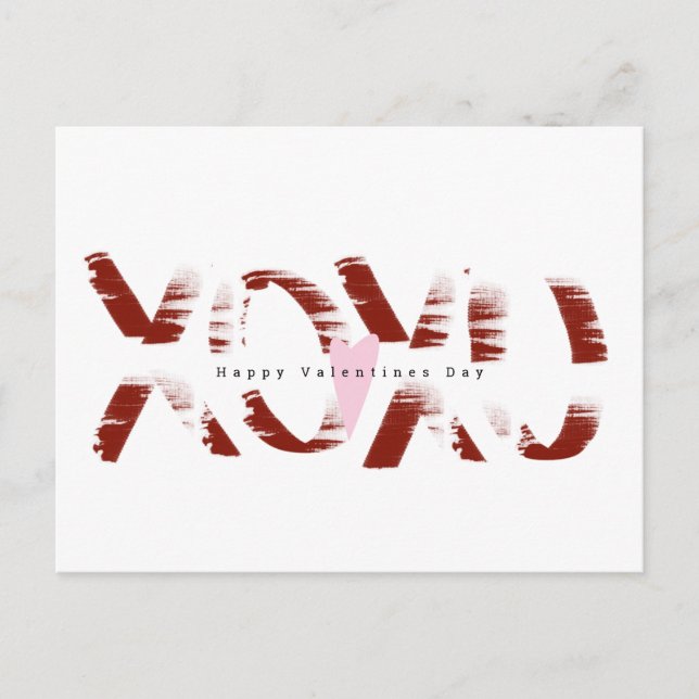 Minimalistischer Valentinstag Hand Lettergrunge Postkarte (Vorderseite)