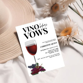 Minimalistischer Vino vor dem Gelübde Brautparty W Einladung