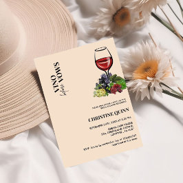 Minimalistischer Vino vor dem Gelübde Brautparty W Einladung