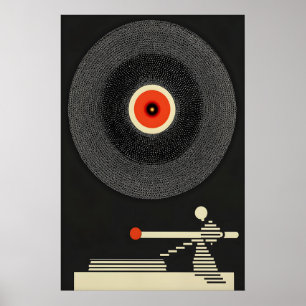 Minimalistischer Vinyl-Schallplatten-Druck Retro-M Poster