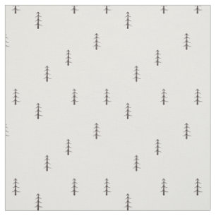 Minimalistischer Wald auf Weiß Stoff