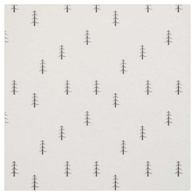 Minimalistischer Wald auf Weiß Stoff (Muster)