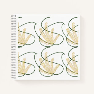 Minimalistischer Waldgrün- und Beige-Abstrakter Bo Notizbuch