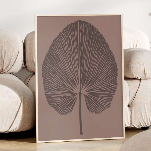 Minimalistischer, warmer Mocha Brown Botanischer B Poster (Von Creator hochgeladen)