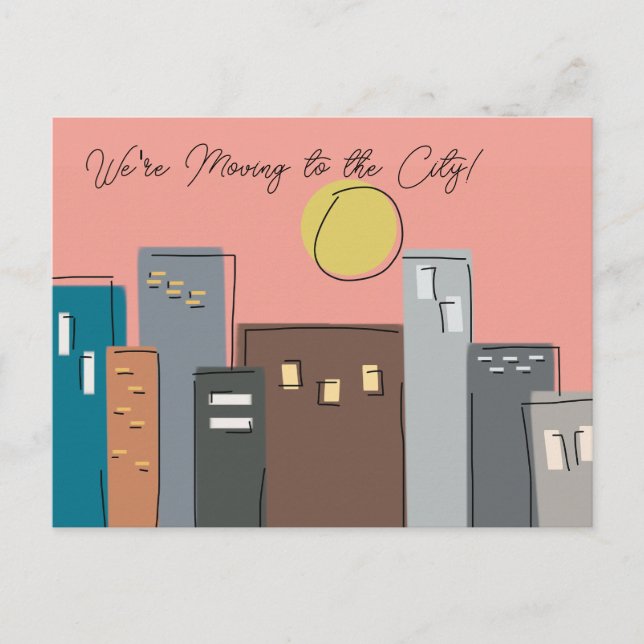 Minimalistischer Wechsel zum städtischen Kunstwerk Postkarte (Vorderseite)
