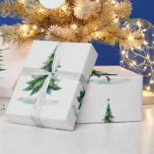 Minimalistischer Weihnachts-Kiefernbaum-Geschenkpa