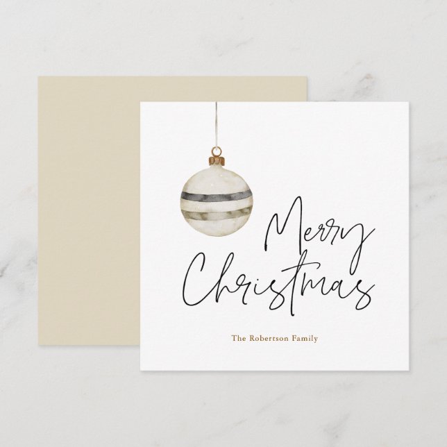 Minimalistischer Weihnachtsball Feiertagskarte (Vorne/Hinten)