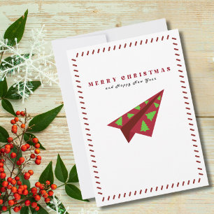 Minimalistischer Weihnachtsbaum aus Papierflugzeug