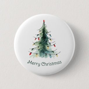 Minimalistischer Weihnachtsbaum Button