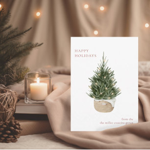 Minimalistischer Weihnachtsbaum   Corporate Holida Einladung