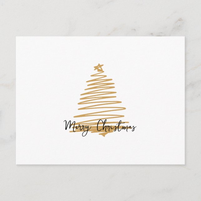 Minimalistischer Weihnachtsbaum Frohe Weihnachten Postkarte (Vorderseite)