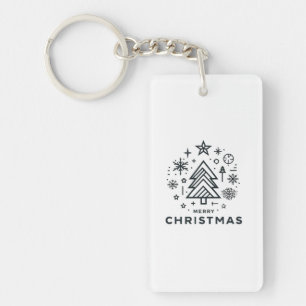 Minimalistischer Weihnachtsbaum Frohe Weihnachtsge Schlüsselanhänger