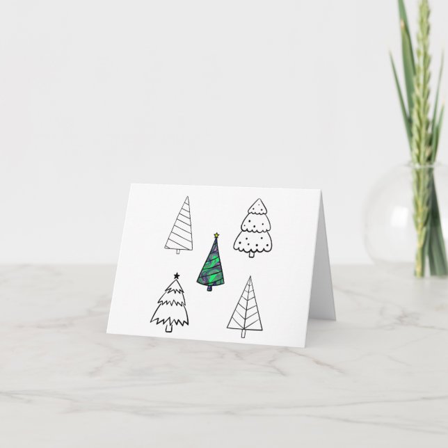 Minimalistischer Weihnachtsbaum Karte (Vorderseite)