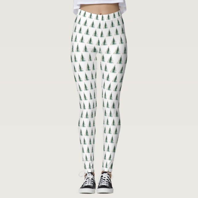 Minimalistischer Weihnachtsbaum Leggings (Vorderseite)