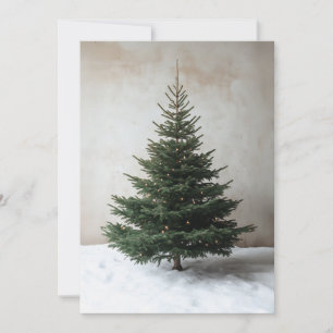 Minimalistischer Weihnachtsbaum mit sanften Lichte Einladung