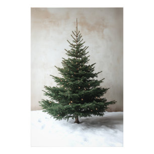 Minimalistischer Weihnachtsbaum mit sanften Lichte Fotodruck