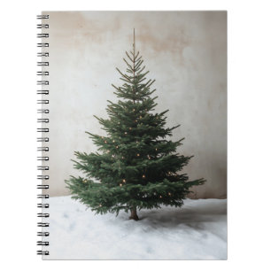 Minimalistischer Weihnachtsbaum mit sanften Lichte Notizblock