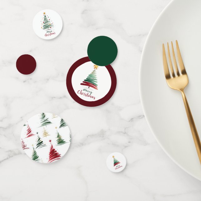 Minimalistischer Weihnachtsbaum-Muster Konfetti (Gruppe)