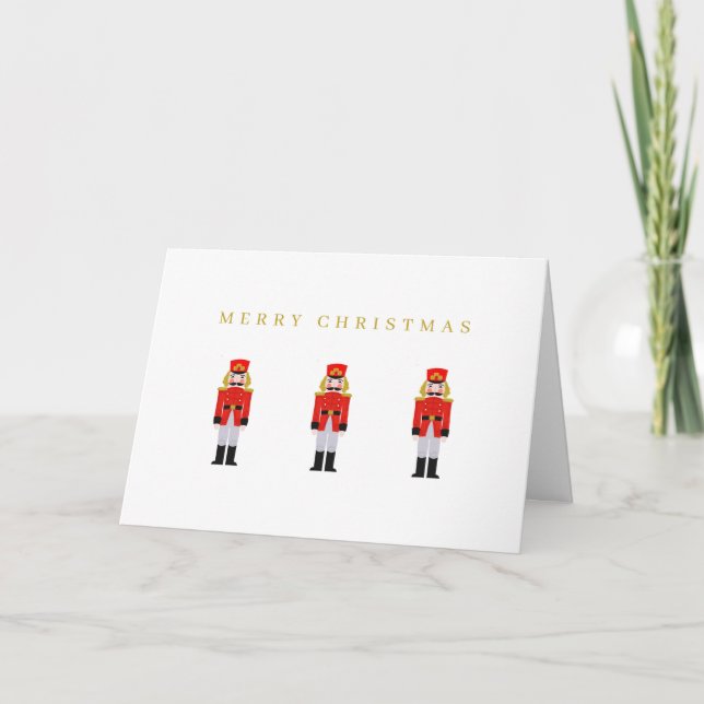 Minimalistischer Weihnachtsfeiertag Red Nutcracker Karte (Vorderseite)