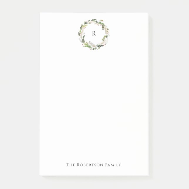 Minimalistischer Weihnachtskranz Post-it Klebezettel (Vorderseite)