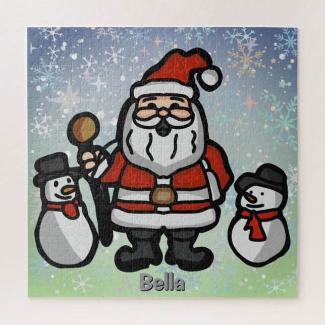Minimalistischer Weihnachtsmann und Pinguine im Sc (Vertikal)