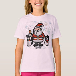 Minimalistischer Weihnachtsmann und Pinguine im Sc T-Shirt