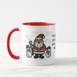Minimalistischer Weihnachtsmann und Pinguine im Sc Tasse
