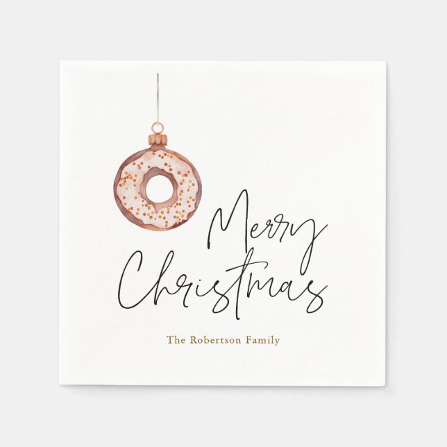 Minimalistischer Weihnachtsschmuck Serviette (Vorderseite)