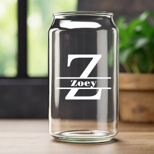 Minimalistischer Weißbuchstaben Z Monogramm und In Dosenglas