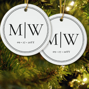 Minimalistischer weißer Feiertag für Neugeborene Keramik Ornament