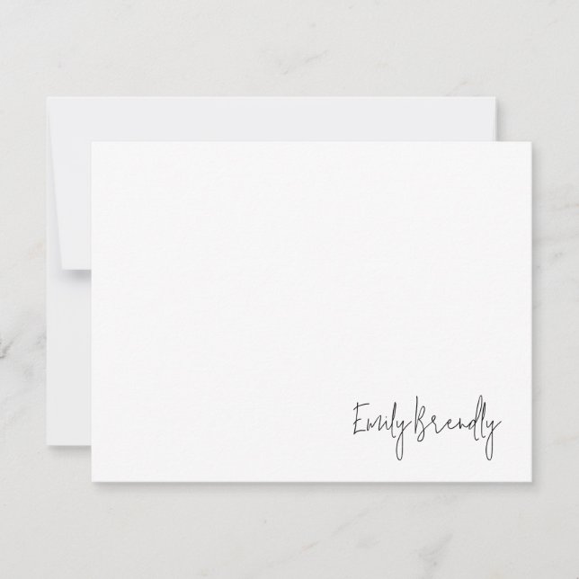 Minimalistischer weißer Flachbildschirm mit Handbu Mitteilungskarte (Vorderseite)