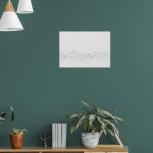 Minimalistischer weißer Landschaftskunst-Druck der Poster
