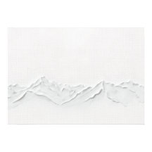 Minimalistischer weißer Landschaftskunst-Druck der