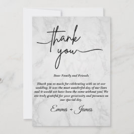 Minimalistischer weißer Marmor Danke Karte
