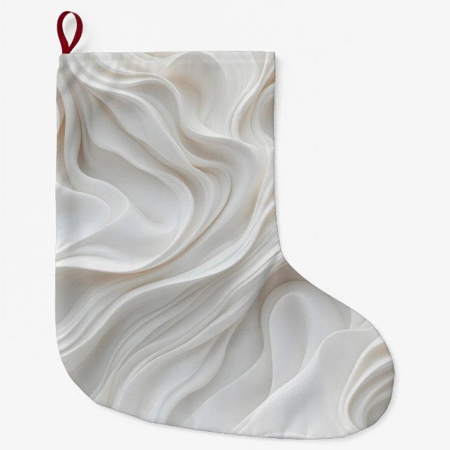 Minimalistischer weißer Marmorgewand Moderner Marm Großer Weihnachtsstrumpf (Vorderseite)