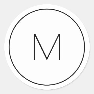 Minimalistischer weißer Monogramm-einfacher Single Runder Aufkleber