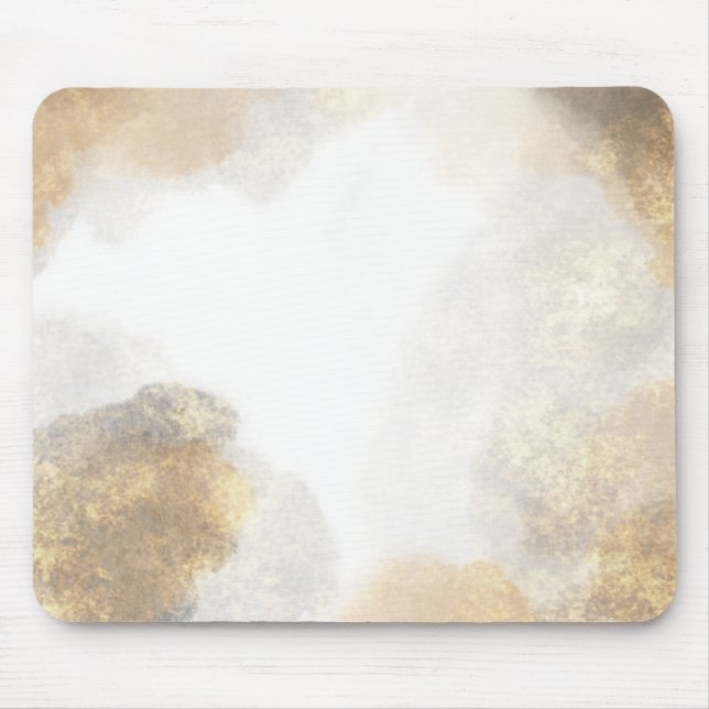 Minimalistischer weißer und goldener Marmor Mousepad (Vorne)