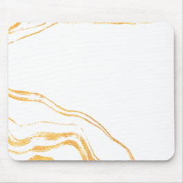 Minimalistischer weißer und goldener Marmor Mousepad
