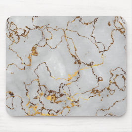 Minimalistischer weißer und goldener Marmor Mousepad