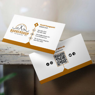 Minimalistischer Weißer und Rostbrauner QR-Code fü Visitenkarte