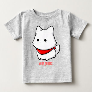Minimalistischer weißer Welpe mit rotem Bandana Baby T-shirt