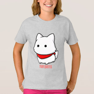 Minimalistischer weißer Welpe mit rotem Bandana T-Shirt
