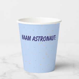 Minimalistischer Weltraumbecher mit Namensfeld - Pappbecher