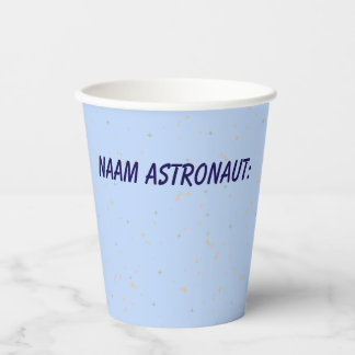 Minimalistischer Weltraumbecher mit Namensfeld -  Pappbecher